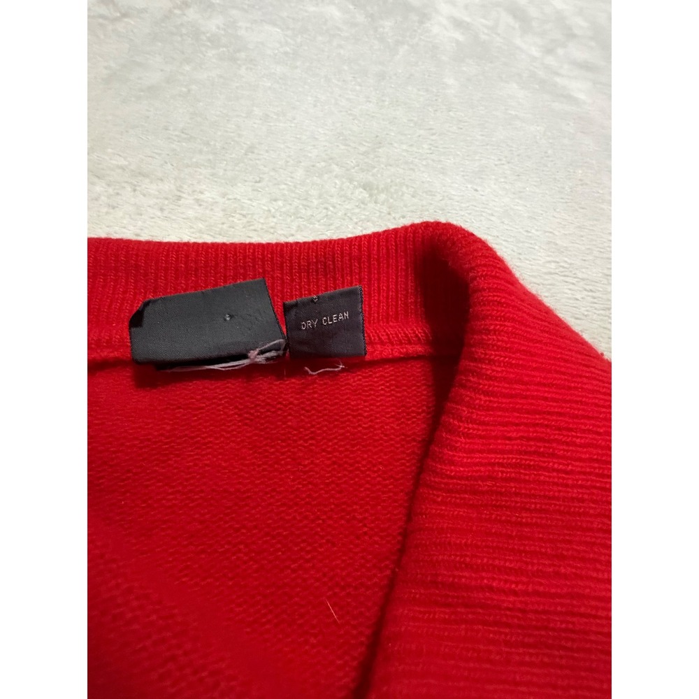 John Weitz Vintage Red Lambswool Angora Blend Collared Button Hem Cardigan M - Picture 4 of 10